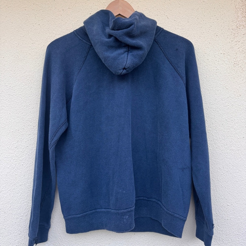 Vintage 60s KKG Sorority Fraternity Navy Blue Raglan Hoodie Distressed Size M - Picture 9 of 10